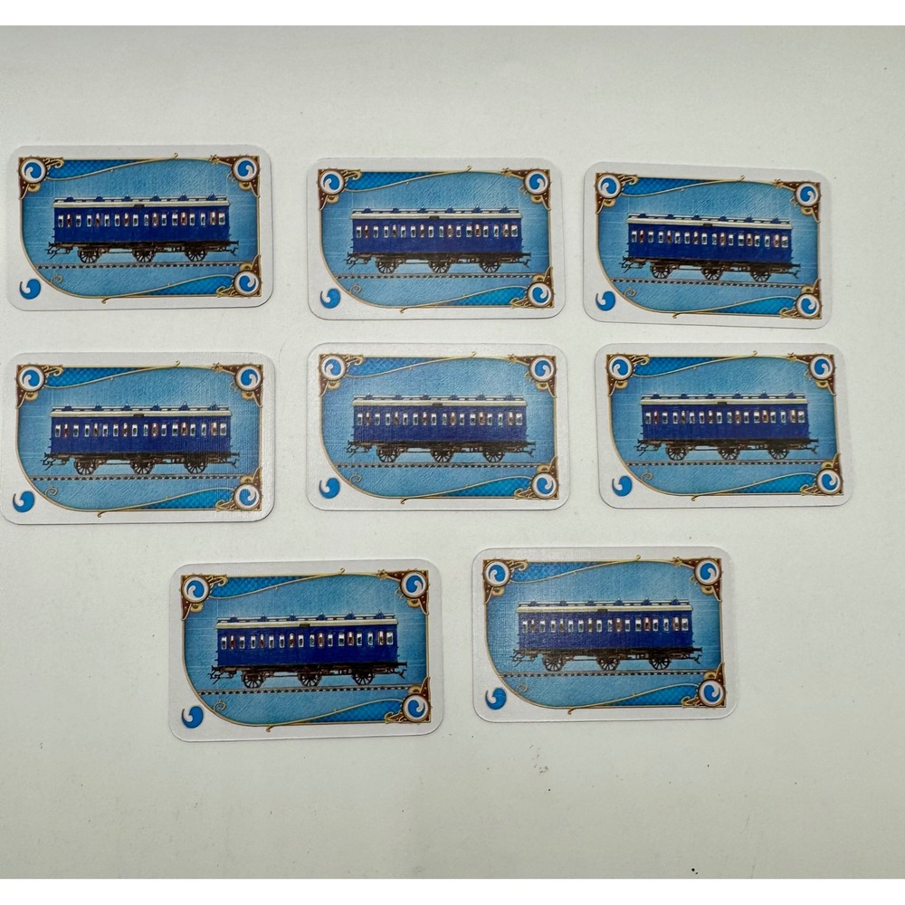 Days of Wonder Ticket to Ride Replacement Train Cards 8 Piece Blue Railway Set